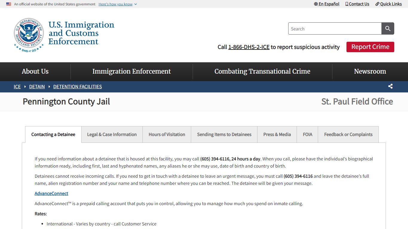 Pennington County Jail | ICE